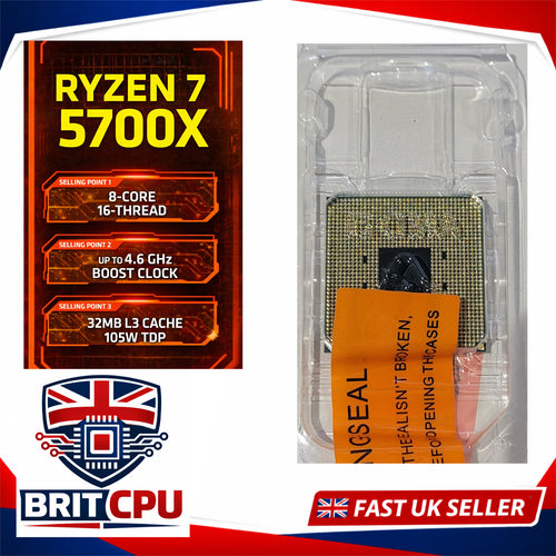 AMD Ryzen 7 5700X Desktop Processor, 4.6GHz Boost, 8 Cores 16 Threads, Socket AM4