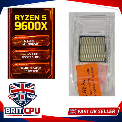 AMD Ryzen 5 9600X Desktop Processor, 5.4GHz Boost, 6 Cores 12 Threads, Zen 5, Socket AM5