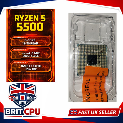 AMD Ryzen 5 5500 Desktop Processor, 4.2GHz Boost, 6 Cores 12 Threads, Socket AM4